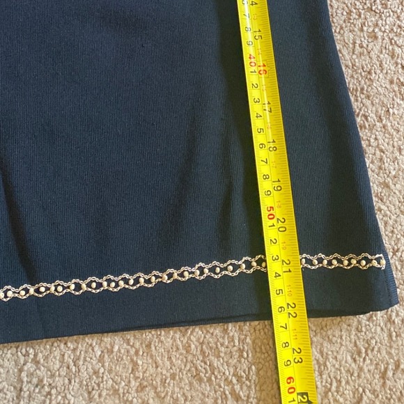 Grace Daniels Black Embellished Chain Pattern Elegant Top 3/4 Sleeve Size M EUC - Picture 8 of 8